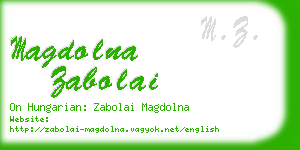 magdolna zabolai business card